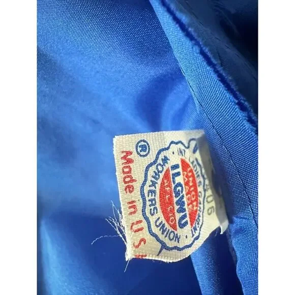 Vintage 1980's ILGWU Blue Evening Gown Prom Dress Sweeping Prairie Puff Sleeve - Picture 8 of 12